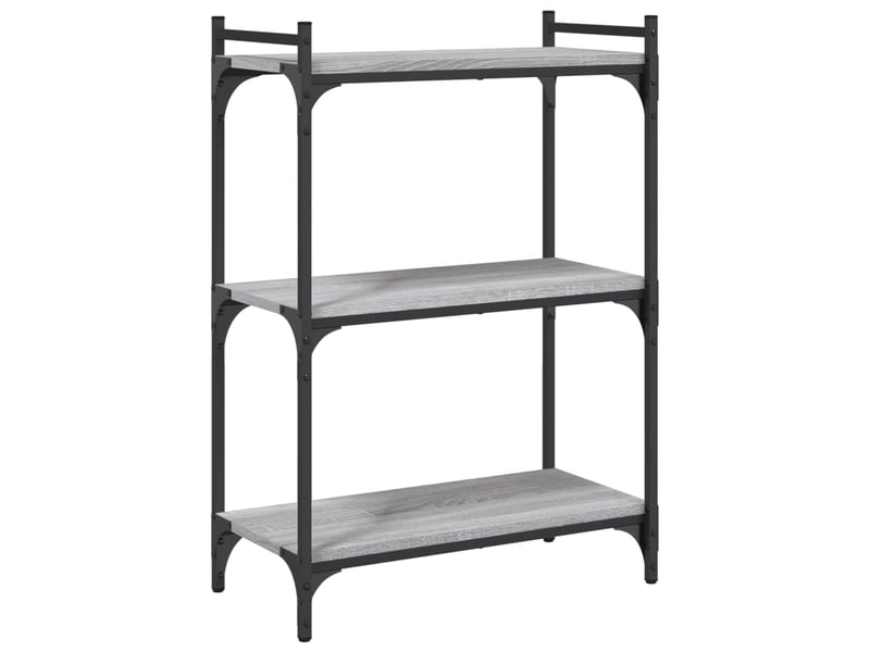  Bibliothèque 3 niveaux, armoire à livres sonoma gris 60x30x86cm bois d'ingénierie  - Conforama A