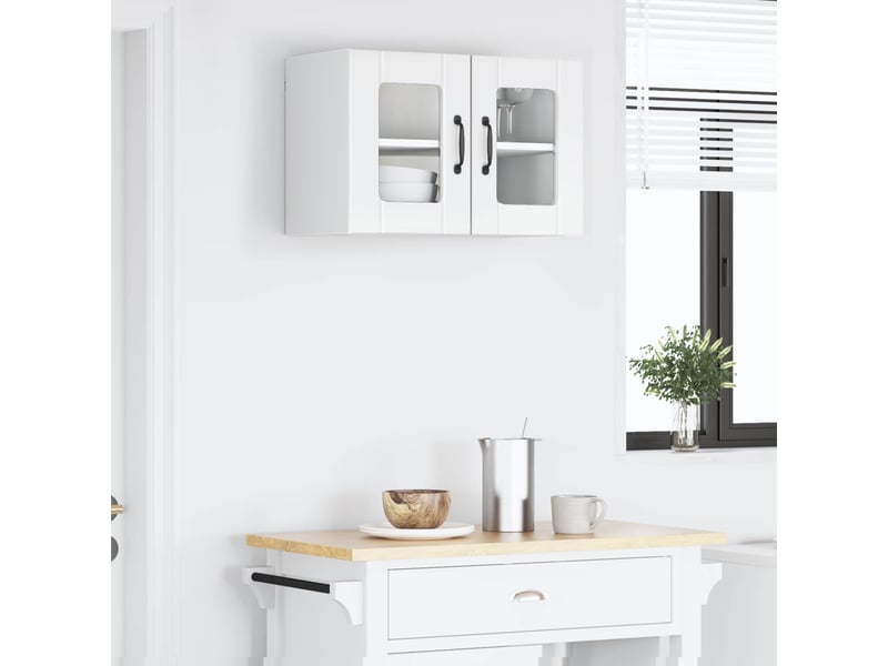  Meuble mural de cuisine, cabinet en verre mural blanc brillant 60x31x40cm shl1512  - Conforama D