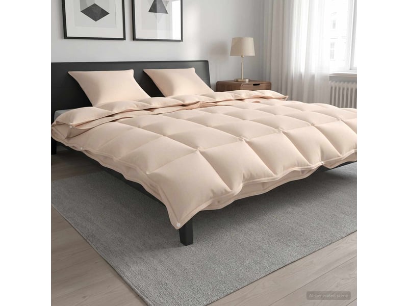  Ensemble de duvet 2 pcs - couette 260 x 220 cm kapok et polyester beige  - Conforama B