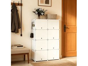 Meuble à chaussures modulable 32 paires 94 cm blanc evryae
