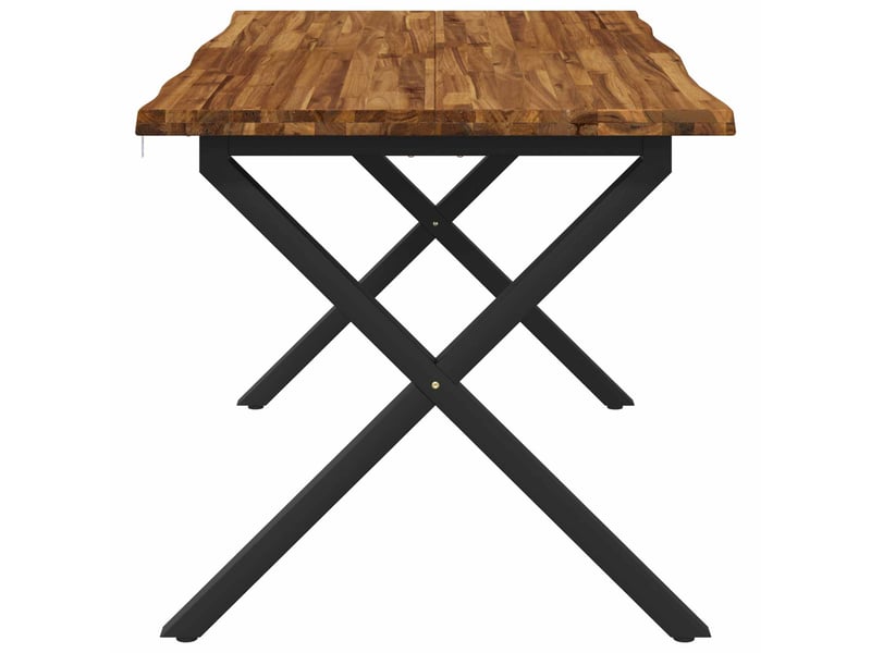  Vidaxl table à manger en bord vivant 140 x 70 x 75 cm naturel  - Conforama E