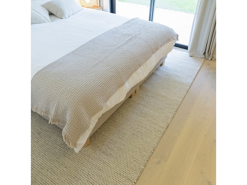  Quentin - tapis rectangulaire 300x400cm laine tissée couleur blancmarron  - Conforama D