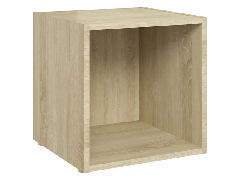  Lot de 2 meuble tv bas salon chêne sonoma 37x35x37 cm bois d’ingénierie  - Conforama E