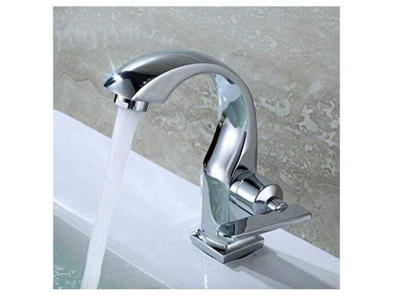  Robinet d'évier de salle de bain à une poignée robinet en alliage de zinc chromé robinet d'évier simple robinet de bassin d'eau froide SZPB303414JJZJ - Conforama C
