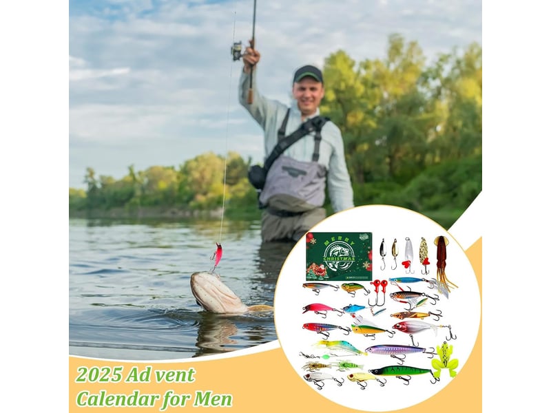  Calendrier de l’avent pêche 2026 homme, 24 leurres de pêche, calendrier de noël pour pêcheur, adulte et adolescent  - Conforama B