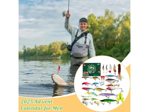 Calendrier de l’avent pêche 2026 homme, 24 leurres de pêche, calendrier de noël pour pêcheur, adulte et adolescent