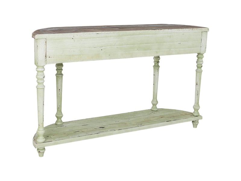  Console en bois blanc et vert 149x35x87 cm h  - Conforama D