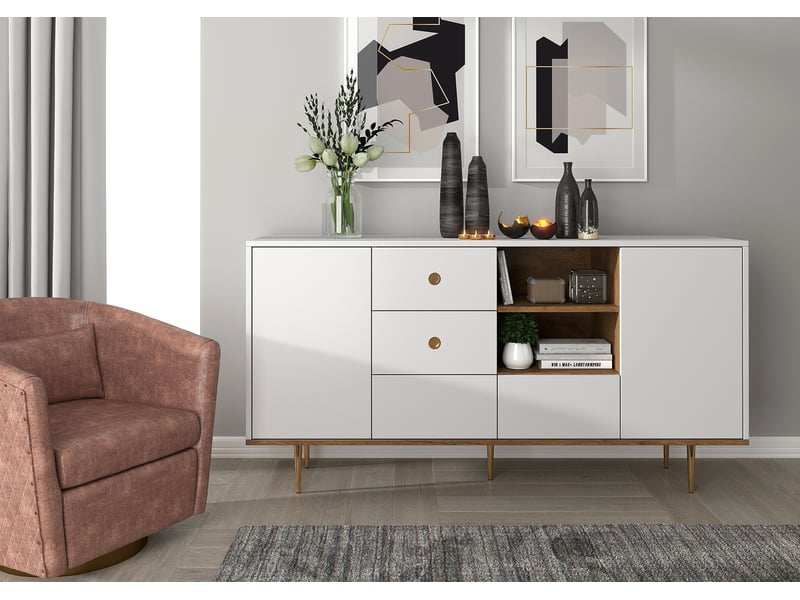 Buffet moderne blanche harmoni 160 cm Harmoni - Conforama D