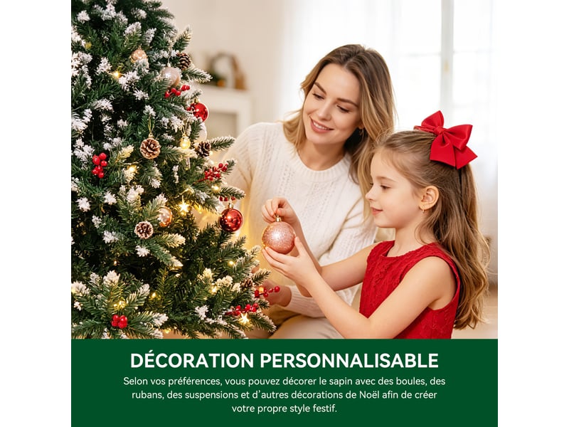 Homavo xms-t2 sapin de noël artificiel 180 cm – sapin de noël de 180 cm, adapté à la maison, au jardin, aux centres commerciaux, aux hôtels, aux fêtes et à d’autres décors de noël. - Conforama W