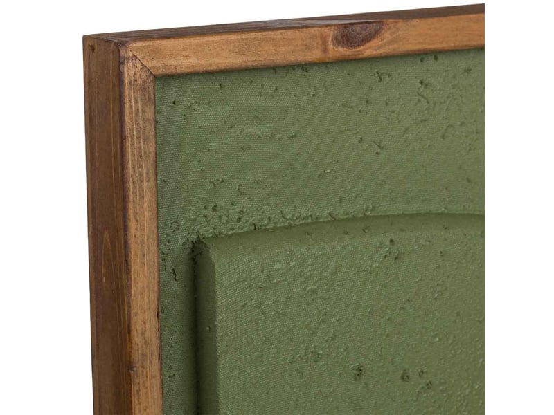 Tableau artisanal en bois recyclé relief vert 62x4x62 cm h - Conforama E