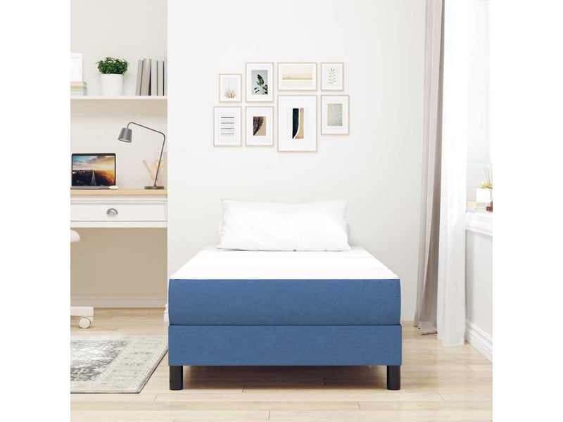  Lit simple- lit adulte -  matelas de lit avec matelas bleu 90 x 200 cm tissu  - Conforama B