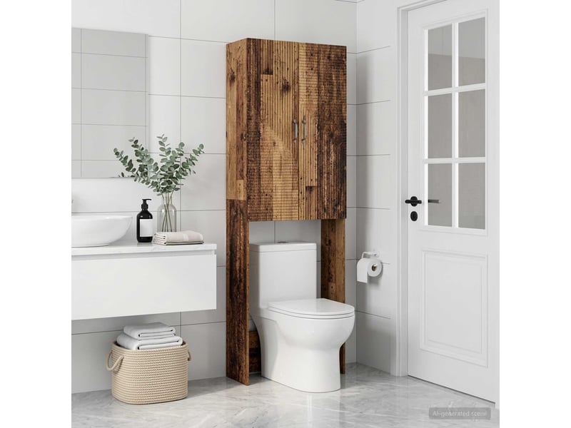  Armoire de toilette, meuble de toilette haarlem bois ancien 66x25.5x190 cm  - Conforama B