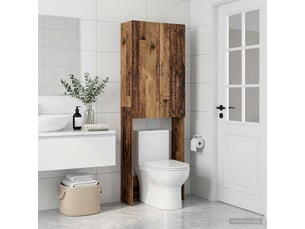Armoire de toilette, meuble de toilette haarlem bois ancien 66x25.5x190 cm