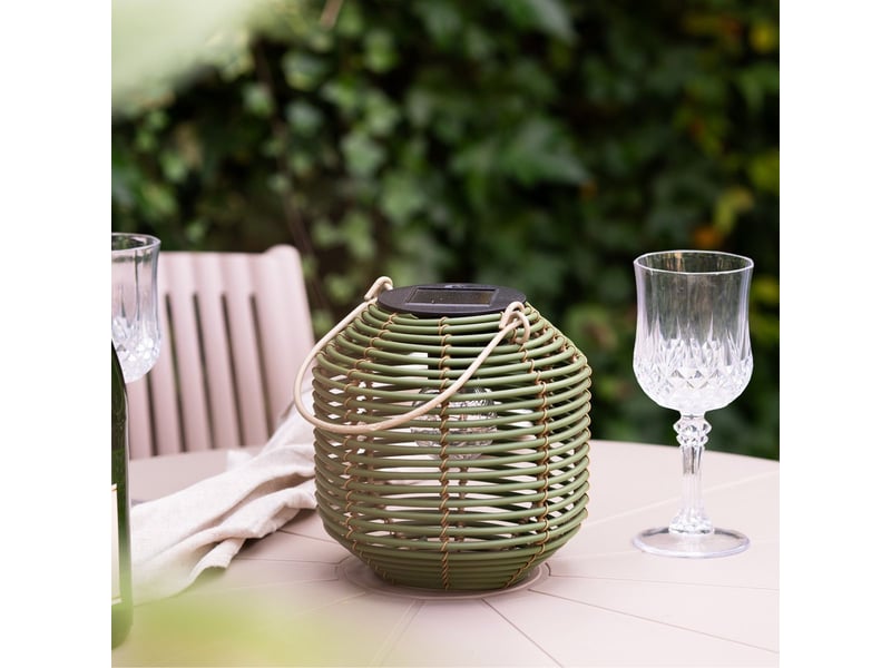  Lanterne solaire en imitation rotin vert ø15cm - carmen CARMEN - Conforama C