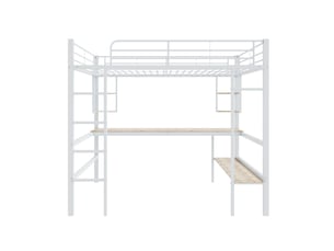 Lit mezzanine 140x200 cm <strong>ZOVIRA</strong>  <strong></strong> coloris blanc