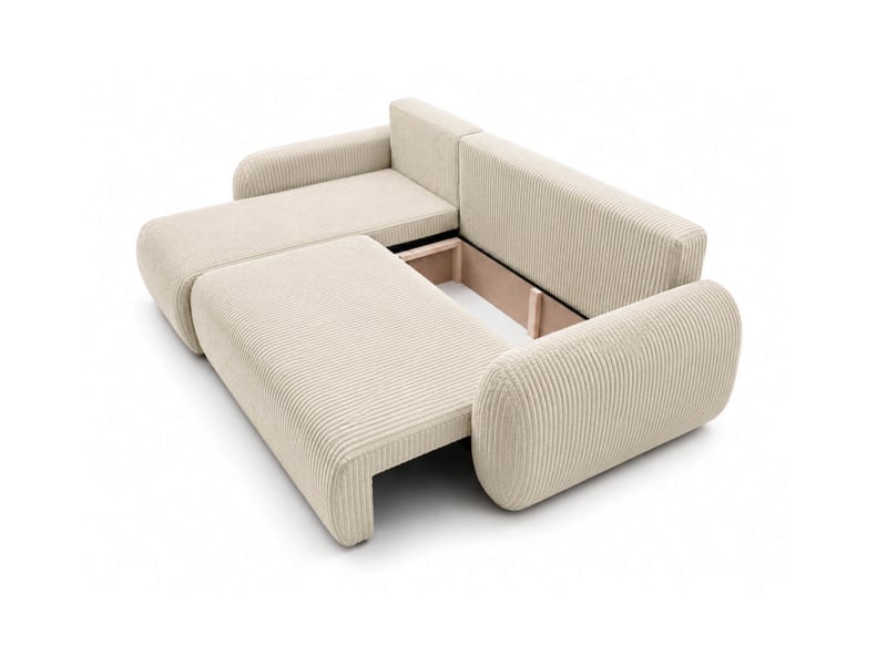  Alya - canapé d'angle convertible et réversible 3 places en velours côtelé  - Conforama D