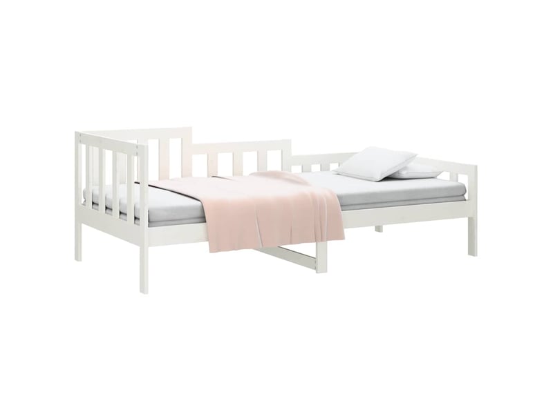  Lit simple- lit adulte -  lit de jour sans matelas blanc 80x200 cm bois de pin massif  - Conforama B