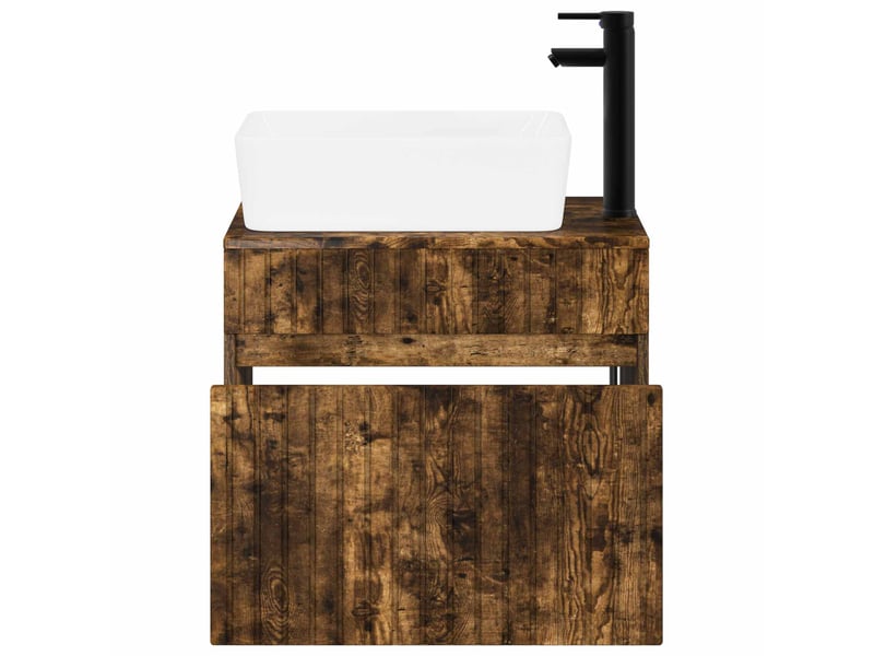  Ensemble de mobilier de salle de bain chêne fumé cf64634  - Conforama C