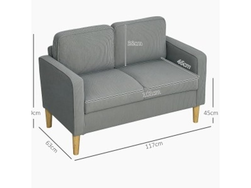  Canapé 2 places 117x63x79 cm avec rangement gris clair  - Conforama D