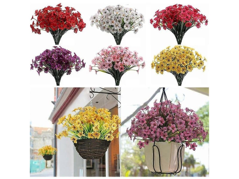  Fleurs artificielles d'extérieur, décoration florale, fausses fleursblanc  - Conforama B