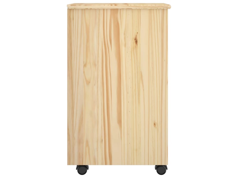  Caisson roulant de bureau, meuble de rangement 34 x 39 x 65,5 cm bois de pin massif marron  - Conforama E
