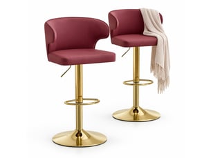 tabouret de bar assise réglable en hauteur  HAVRYA  - rouge hauteur d'assise 61.5 cm vendu Par paire