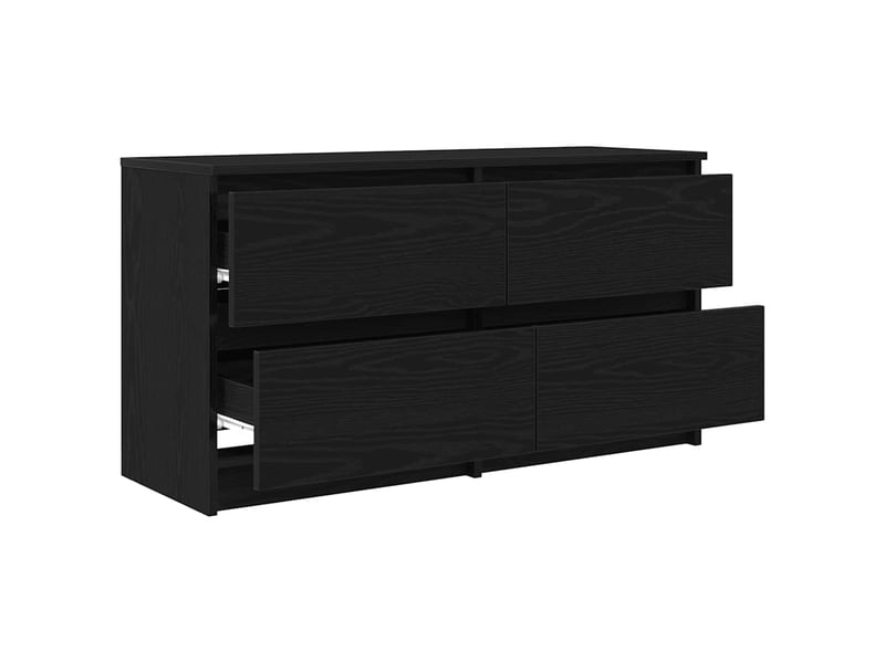 Meuble tv - banc tv - meuble de rangement noir 100x35x54 cm bois d'ingénierie  - Conforama E