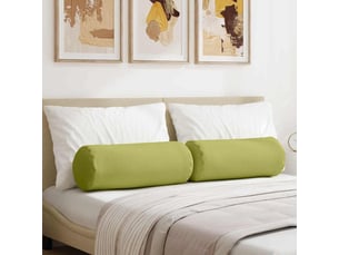 Lot de 2 coussins d'accent, coussins décoratifs, coussins lombaires tissu vert clair ø 25 x 70 cm cf56711