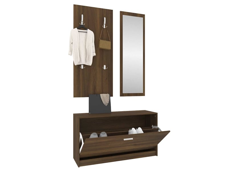  Ensemble d'armoires à chaussures 3-en-1 chêne marron  - Conforama D