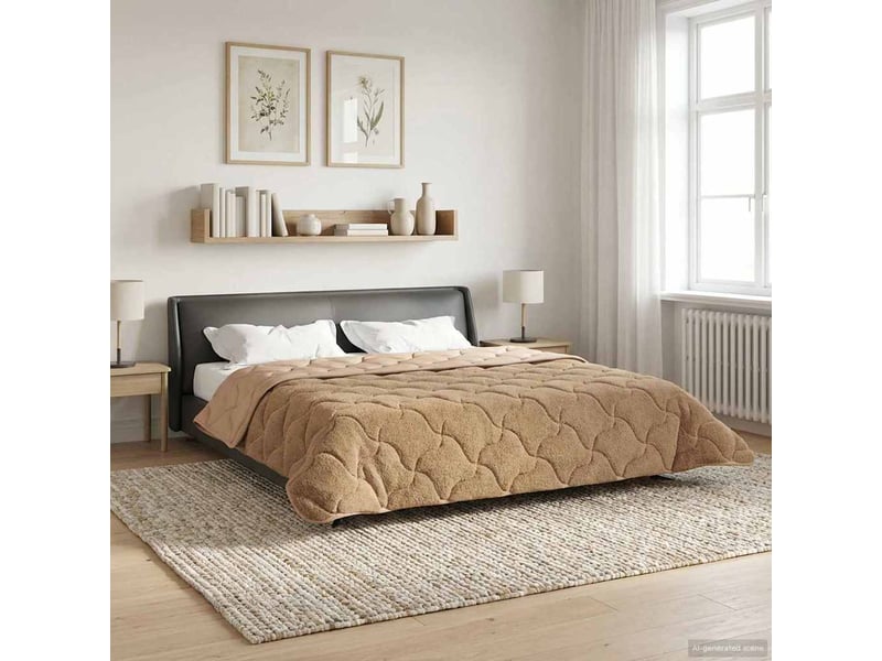  Couette - duvet d'été 200 x 240 cm été taupe respirant  - Conforama B