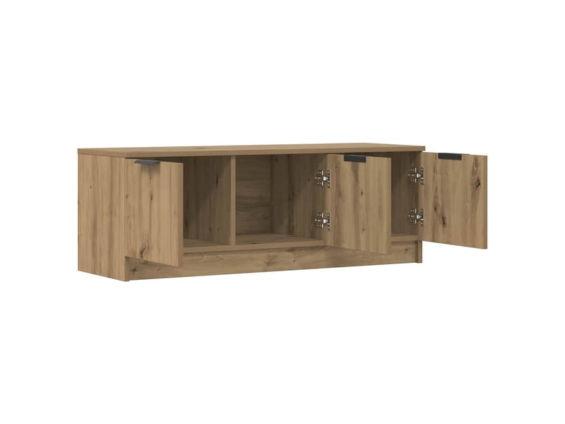  Meuble tv - banc tv - meuble de rangement chêne artisanal 102x35x36,5 cm bois d'ingénierie  - Conforama D
