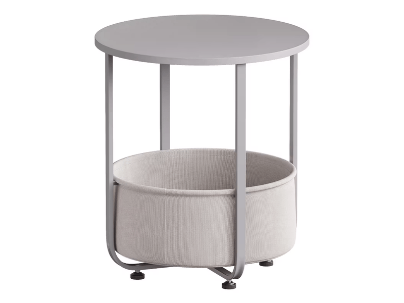  Table d’appoint ronde 45x45x50 cm avec panier métal gris  - Conforama A