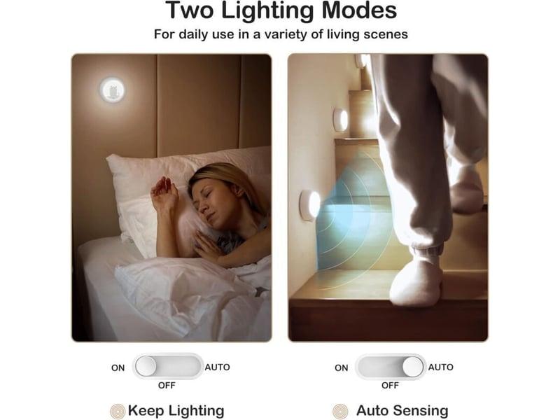  Veuilleuse led à induction rechargeable lot de 2pcs veilleuse bébé automatique forme mignonne pourchambres d'enfants, salons  - Conforama B