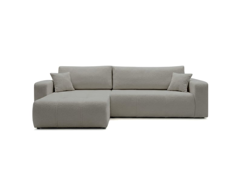  Canapé d'angle bardot max réversible convertible 5 places en tissu bouclette - gris clair BARDOT - Conforama D