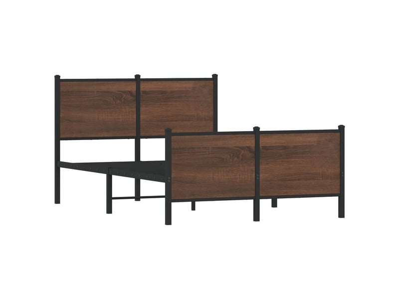  Cadre de lit en métal sans matelas chêne marron 120x190 cm  - Conforama B