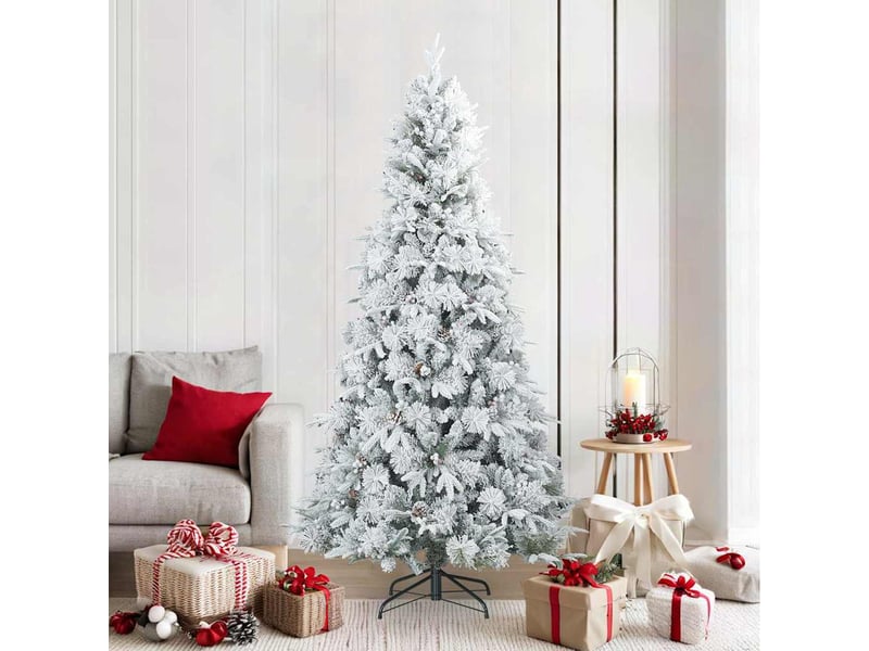  Sapin de noël artificiel, arbre de noël à branches pliantes, duveteux de neige shl4705  - Conforama B