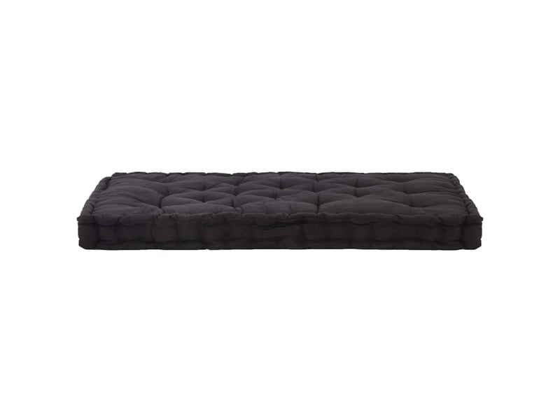  Coussin de plancher de palette, coussin d'assise coton 120x80x10 cm noir cf55519  - Conforama D