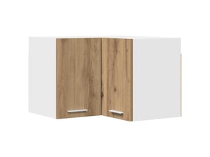 Meuble de rangement cuisine, armoire suspendue chêne artisan et blanc 57x57x40cm