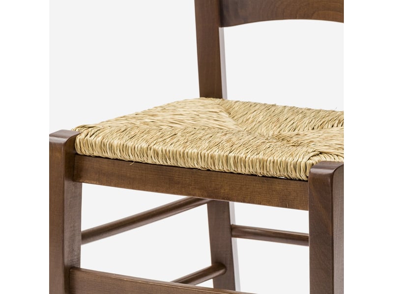 Lot de 2 chaises en bois massif avec assise en paille mara  - Conforama D