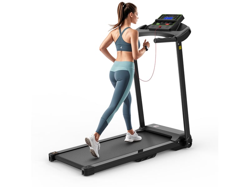  Tapis de course électrique 121x63x116 cm vitesse maximale 12 kmh métal noir  - Conforama A