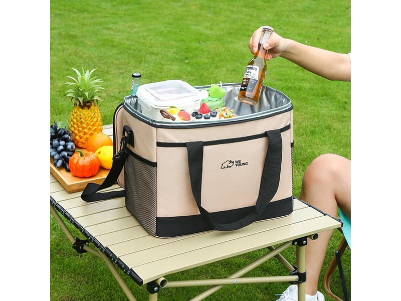  Sac glacière, sac de repas, sac isotherme, 17l grande capacité, avec bandoulière réglable, pliable, portable, étanche, pour pique nique, barbecue  - Conforama E