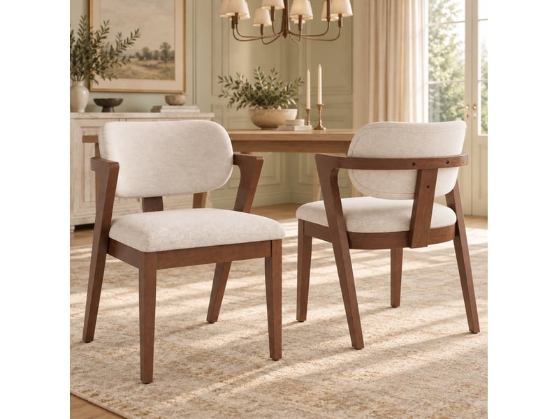  Lot de 2 chaises de salle à manger avec accoudoirs homvra  - Conforama D
