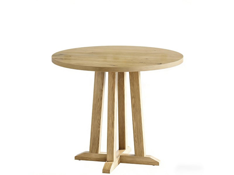  Table à manger ronde 80 cm – marron – 2 à 4 personnes, pieds réglables, style campagne moderne  - Conforama A