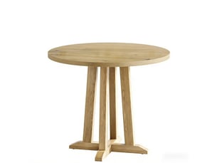 Table à manger ronde 80 cm – marron – 2 à 4 personnes, pieds réglables, style campagne moderne