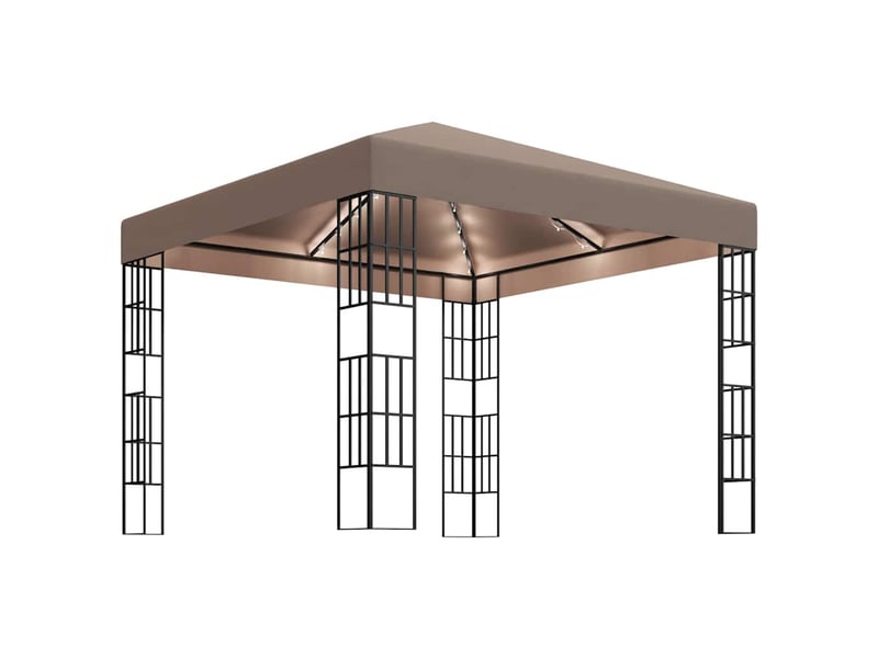 Tonnelle avec guirlande lumineuse à led 3x3 m taupe cf62466 - Conforama A