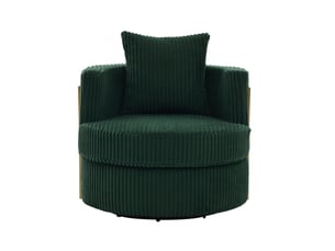 Fauteuil fixe pivotant <strong>WISHDOR</strong> <strong></strong> Velours côtelé vert vendu A l'unité