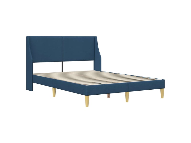  Lit double- lit adulte -  cadre de lit uni avec tête de lit bleu 120 x 190 cm tissu  - Conforama B