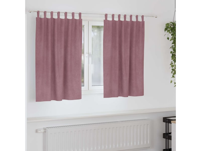  Lot de 2 rideaux, rideaux de fenêtre rose foncé 140 x 140 cm velours cf44105  - Conforama B