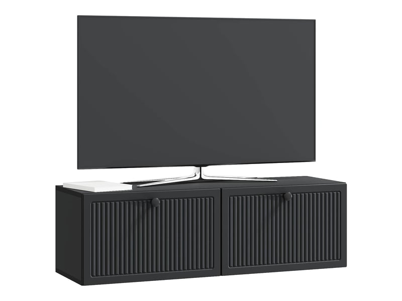 Meuble tv - banc tv - meuble de rangement mural noir 98 x 31 x 30 cm bois d'ingénierie  - Conforama C
