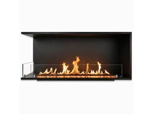 Urano 120 - cheminée bioéthanol encastrable d'angle gauche 120x50x30 cm avec brûleur en acier de 3 litres